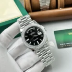 Super Clone Rolex Day-Date Bright Black Dial 228236-0003 40 mm — bracelet detail