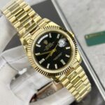 Super Clone Rolex Day-Date Bright Black Diamond Dial 228238-0004 40 mm — case and bezel