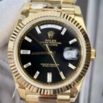 Super Clone Rolex Day-Date Bright Black Diamond Dial 228238-0004 40 mm — bracelet detail