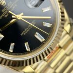 Super Clone Rolex Day-Date Bright Black Diamond Dial 228238-0004 40 mm — clasp and links