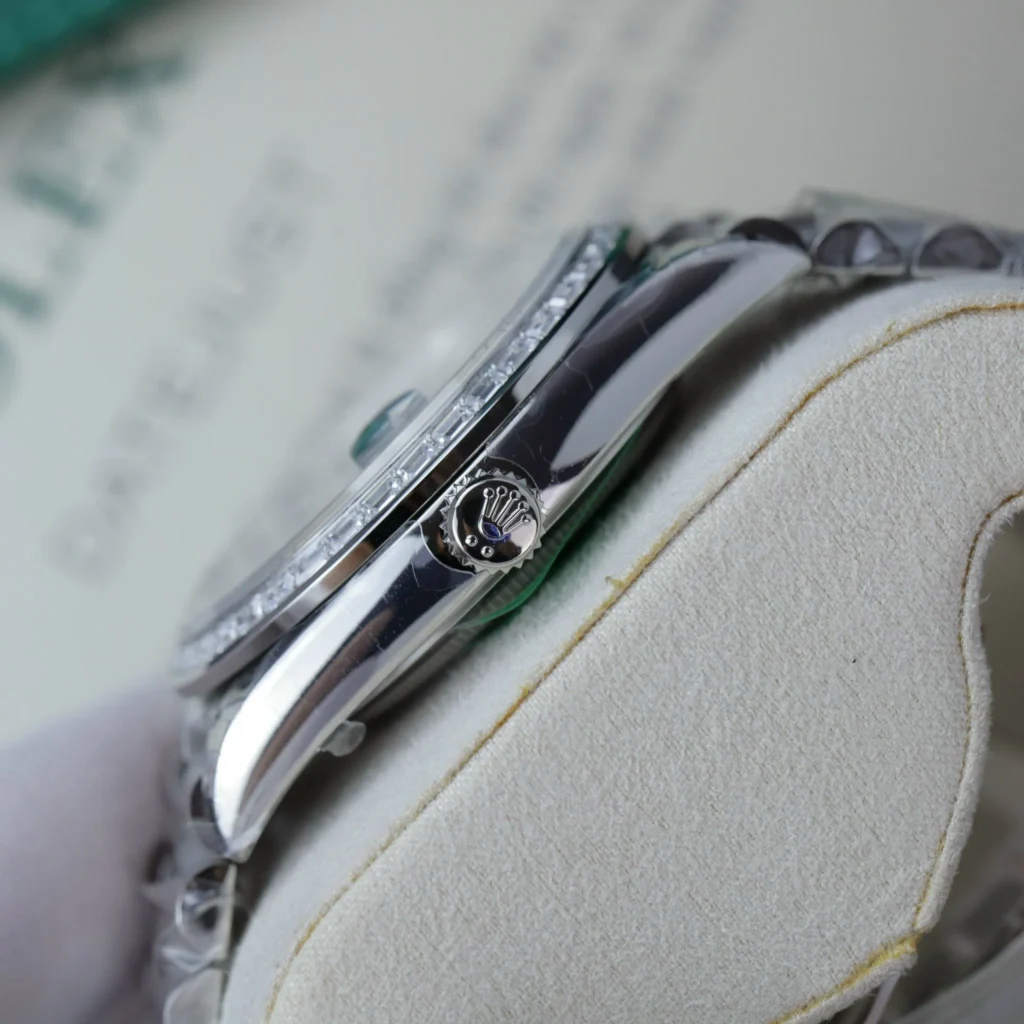 Super Clone Rolex Day-Date Bright Black Diamond Dial 228396tbr-0012 40 mm — case and bezel