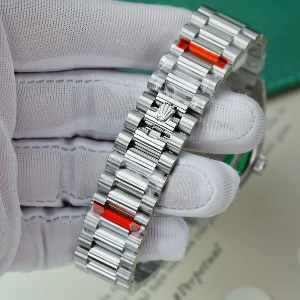 Super Clone Rolex Day-Date Bright Black Diamond Dial 228396tbr-0012 40 mm — side profile