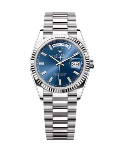 Super Clone Rolex Day-Date Bright Blue Diamond Dial 128239-0069 36 mm – Swiss SuperClone