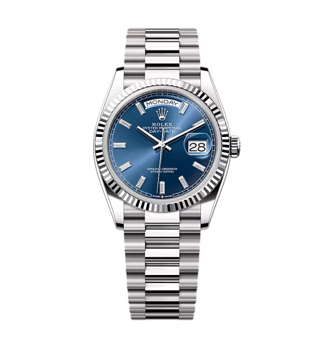 Super Clone Rolex Day-Date Bright Blue Diamond Dial 128239-0069 36 mm