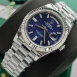 Super Clone Rolex Day-Date Bright Blue Diamond Dial 128239-0069 36 mm — side profile
