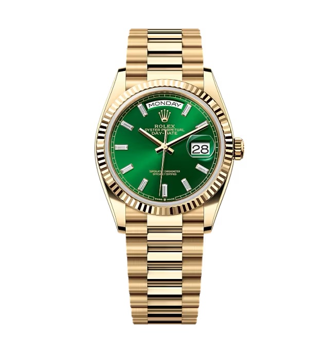 Super Clone Rolex Day-Date Bright Green Diamond Dial 128238-0130 36 mm