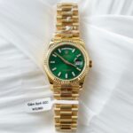 Super Clone Rolex Day-Date Bright Green Diamond Dial 128238-0130 36 mm — dial close-up