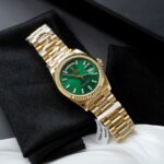 Super Clone Rolex Day-Date Bright Green Diamond Dial 128238-0130 36 mm — case and bezel