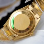 Super Clone Rolex Day-Date Bright Green Diamond Dial 128238-0130 36 mm — movement / caseback view
