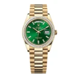 Super Clone Rolex Day-Date Bright Green Diamond Dial 128398tbr-0035 36 mm