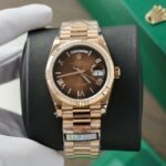 Super Clone Rolex Day-Date Brown Ombré Dial 128235-0075 36 mm — dial close-up