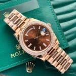 Super Clone Rolex Day-Date Brown Ombré Dial 128345rbr-0075 36 mm — dial close-up