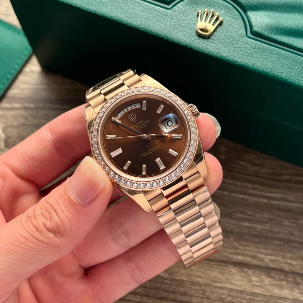 Super Clone Rolex Day-Date Brown Ombré Dial 128345rbr-0075 36 mm — case and bezel