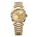Super Clone Rolex Day-Date Champagne Diamond Dial 128238-0008 36 mm
