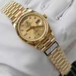 Super Clone Rolex Day-Date Champagne Diamond Dial 128238-0008 36 mm — case and bezel