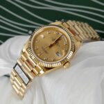 Super Clone Rolex Day-Date Champagne Diamond Dial 128238-0008 36 mm — bracelet detail