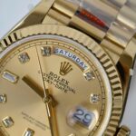 Super Clone Rolex Day-Date Champagne Diamond Dial 128238-0008 36 mm — clasp and links