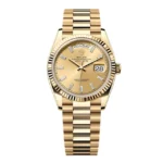 Super Clone Rolex Day-Date Champagne Diamond Dial 128238-0132 36 mm