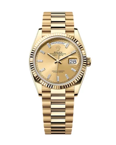 Super Clone Rolex Day-Date Champagne Diamond Dial 128238-0132 36 mm – Swiss SuperClone