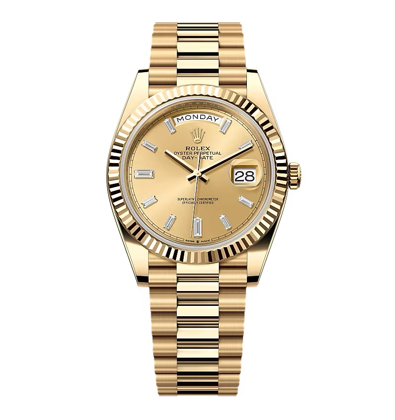 Super Clone Rolex Day-Date Champagne Diamond Dial 228238-0005 40 mm