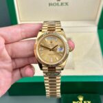 Super Clone Rolex Day-Date Champagne Diamond Dial 128238-0132 36 mm — dial close-up