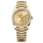 Super Clone Rolex Day-Date Champagne Diamond Dial 228348rbr-0002 40 mm