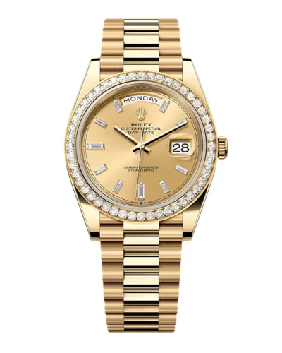 Super Clone Rolex Day-Date Champagne Diamond Dial 228348rbr-0002 40 mm – Swiss SuperClone