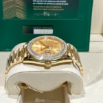 Super Clone Rolex Day-Date Champagne Diamond Dial 228348rbr-0002 40 mm — side profile