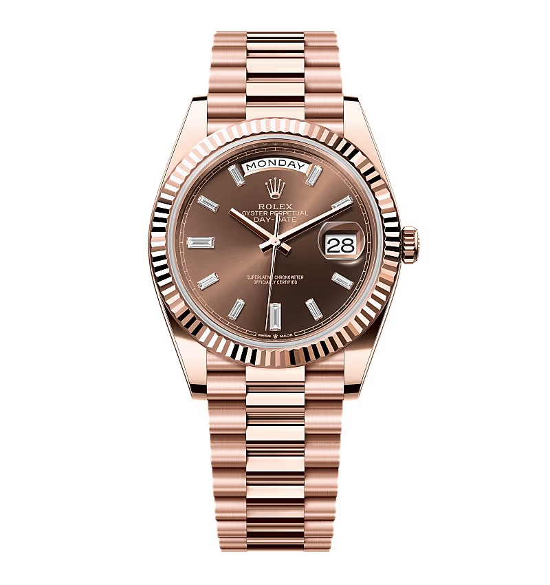 Super Clone Rolex Day-Date Chocolate Diamond Dial 228235-0003 40 mm