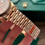 Super Clone Rolex Day-Date Chocolate Diamond Dial 228235-0003 40 mm — case and bezel