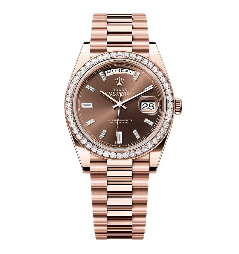Super Clone Rolex Day-Date Chocolate Diamond Dial 228345rbr-0006 40 mm