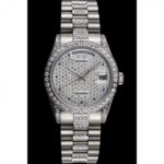 Super Clone Rolex Day-Date Diamond Dial 621612 37 mm — dial close-up