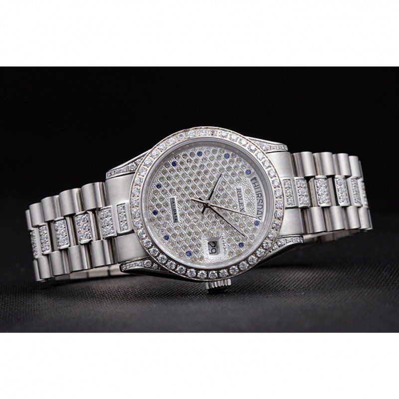 Super Clone Rolex Day-Date Diamond Dial 621612 37 mm — bracelet detail