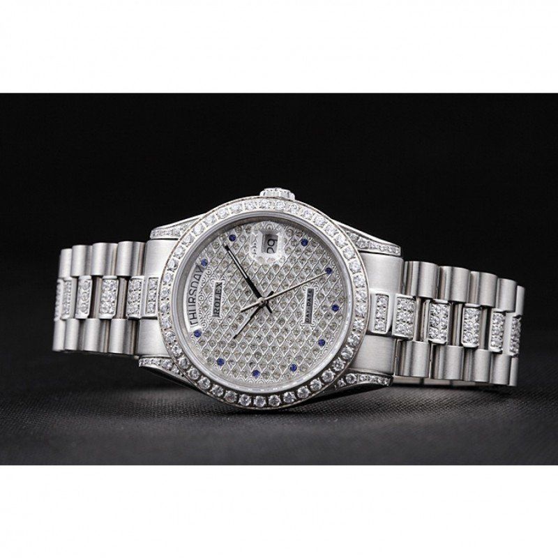 Super Clone Rolex Day-Date Diamond Dial 621612 37 mm — side profile