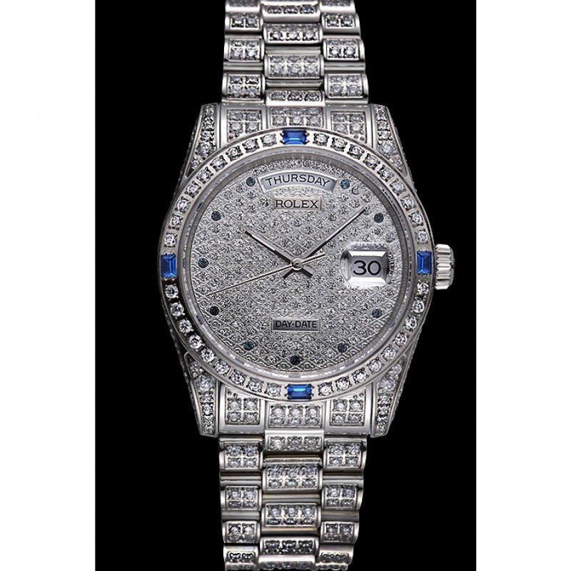 Super Clone Rolex Day-Date Diamond Dial 621613 37 mm — case and bezel