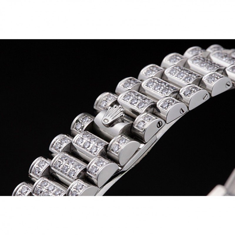 Super Clone Rolex Day-Date Diamond Dial 621613 37 mm — clasp and links
