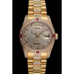 Super Clone Rolex Day-Date Diamond Dial 621614 37 mm — dial close-up