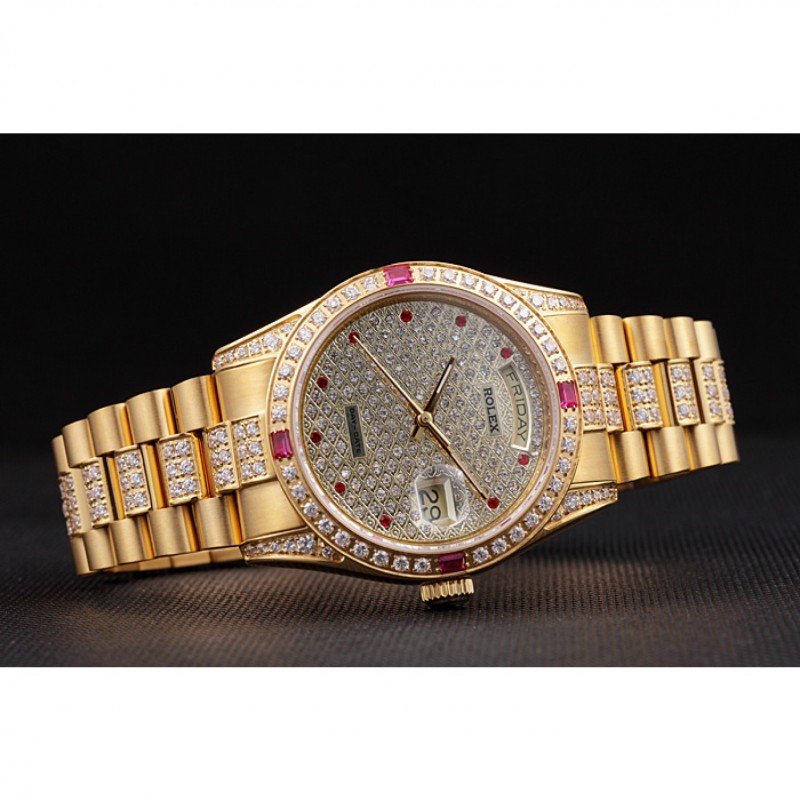 Super Clone Rolex Day-Date Diamond Dial 621614 37 mm — bracelet detail