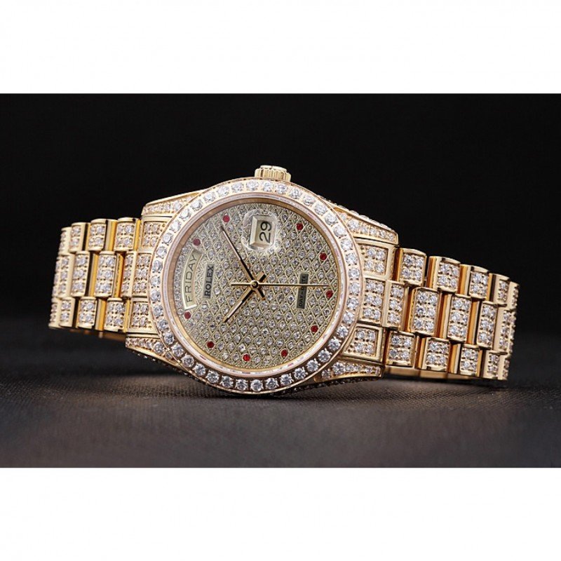 Super Clone Rolex Day-Date Diamond Dial 621615 37 mm — side profile