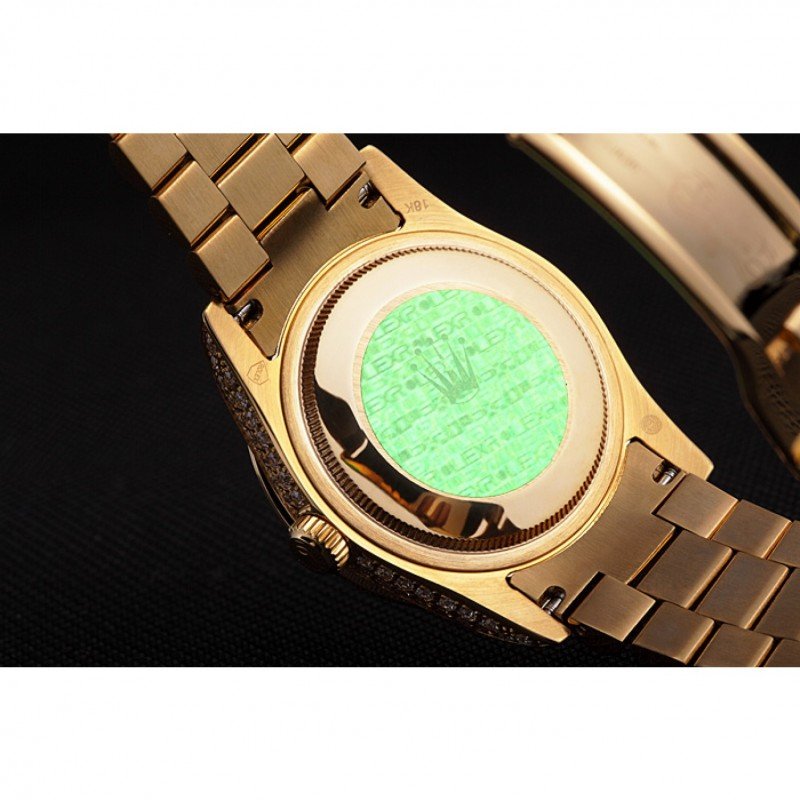Super Clone Rolex Day-Date Diamond Dial 621615 37 mm — on leather display