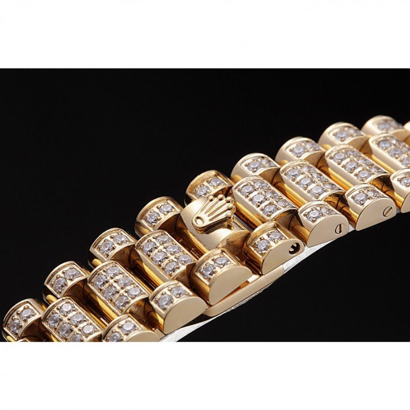 Super Clone Rolex Day-Date Diamond Dial 621615 37 mm — movement / caseback view