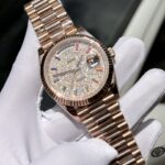 Super Clone Rolex Day-Date Diamond-Paved Dial 128235-0039 36 mm — case and bezel
