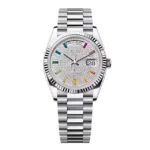 Super Clone Rolex Day-Date Diamond-Paved Dial 128236-0003 36 mm