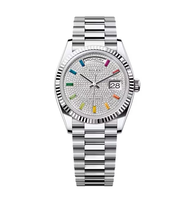Super Clone Rolex Day-Date Diamond-Paved Dial 128236-0003 36 mm