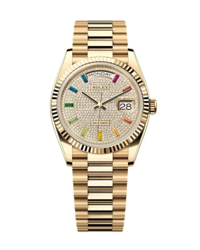 Super Clone Rolex Day-Date Diamond-Paved Dial 128238-0051 36 mm