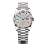 Super Clone Rolex Day-Date Diamond-Paved Dial 128239-0019 36 mm