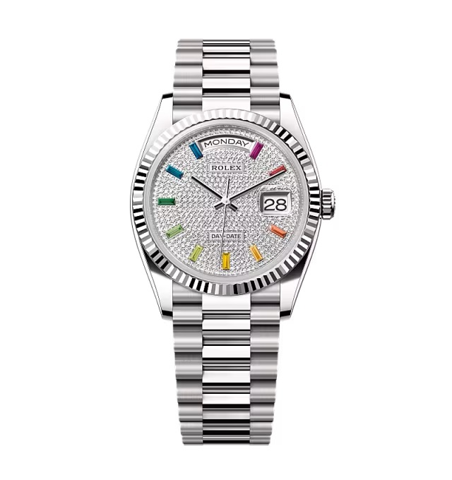 Super Clone Rolex Day-Date Diamond-Paved Dial 128239-0019 36 mm