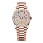 Super Clone Rolex Day-Date Diamond-Paved Dial 128345rbr-0042 36 mm