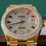 Super Clone Rolex Day-Date Diamond-Paved Dial 128348rbr-0030 36 mm — side profile