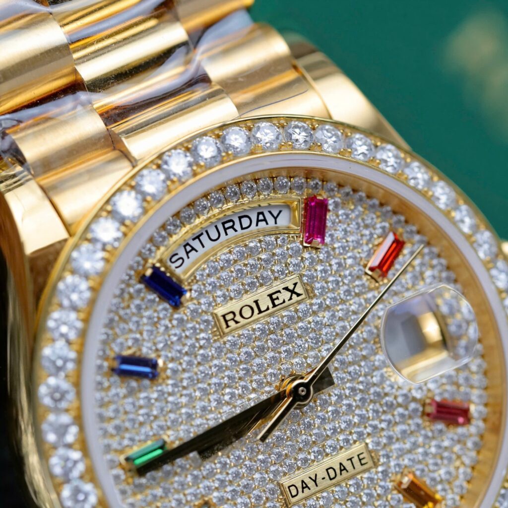 Super Clone Rolex Day-Date Diamond-Paved Dial 128348rbr-0030 36 mm — clasp and links